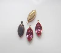 Swarovski Navette Stones setting drop dangle (one loop) in 12 colors 2/6/24/72 Pieces jewelry supplies Brass/Vintage Black