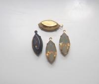 Swarovski Navette Stones setting drop dangle (one loop) in 12 colors 2/6/24/72 Pieces jewelry supplies Brass/Vintage Black