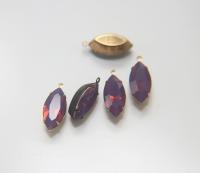 Swarovski Navette Stones setting drop dangle (one loop) in 12 colors 2/6/24/72 Pieces jewelry supplies Brass/Vintage Black