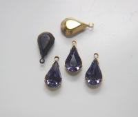 Swarovski 13x8 Fancy pear Stones setting drop dangle (one loop) in 9 colors 2/6/24/72 Pieces jewelry supplies Brass/Vintage Black