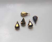 Swarovski 13x8 Fancy pear Stones setting drop dangle (one loop) in 9 colors 2/6/24/72 Pieces jewelry supplies Brass/Vintage Black