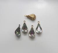Swarovski 13x8 Fancy pear Stones setting drop dangle (one loop) in 9 colors 2/6/24/72 Pieces jewelry supplies Brass/Vintage Black