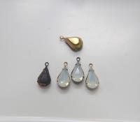 Swarovski 13x8 Fancy pear Stones setting drop dangle (one loop) in 9 colors 2/6/24/72 Pieces jewelry supplies Brass/Vintage Black