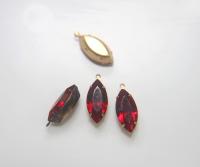 Swarovski Navette Stones setting drop dangle (one loop) in 12 colors 2/6/24/72 Pieces jewelry supplies Brass/Vintage Black