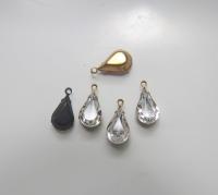 Swarovski 13x8 Fancy pear Stones setting drop dangle (one loop) in 9 colors 2/6/24/72 Pieces jewelry supplies Brass/Vintage Black