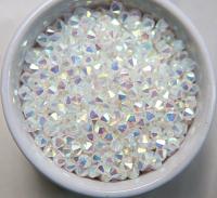 4mm Preciosa White Alabaster 2X Aurore Boreale Bicones Beads 36/72/144/432/720 Pieces PREMIUM MATERIALS,embroidery materials