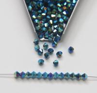 4mm Preciosa Black 2X Aurore Boreale Bicones Beads 36/72/144/432/720 Pieces PREMIUM MATERIALS,embroidery materials, jewelry supplies