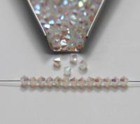 4mm Preciosa White Opal 2X Aurore Boreale Bicones Beads 36/72/144/432/720 Pieces PREMIUM MATERIALS,embroidery materials