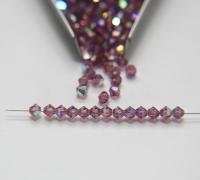 4mm Preciosa Amethyst 1X Aurore Boreale Bicones Beads 36/72/144/432/720 Pieces PREMIUM MATERIALS, embroidery materials