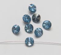10mm Aquamarine Vintage Swarovski 3015 Sew On Rivoli Button Genuine Swarovski Crystal 2/6/12 pieces