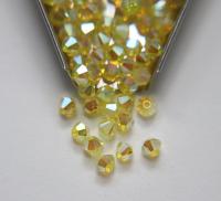 4mm Preciosa Citrine 2X Aurore Boreale Bicones Beads 36/72/144/432/720 Pieces PREMIUM MATERIALS, embroidery materials, jewelry