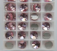 Swarovski 3200 12mm Rivoli Sew On Crystal in Crystal / Light Rose, embroidery, jewelry parts 2/6/12/24 pieces bridal decorations
