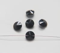 10mm Jet Vintage Swarovski 3015 Sew On Rivoli Button Genuine Swarovski Crystal 2/6/12 pieces
