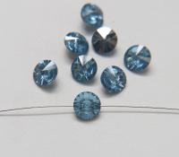 10mm Aquamarine Vintage Swarovski 3015 Sew On Rivoli Button Genuine Swarovski Crystal 2/6/12 pieces