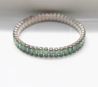 Swarovski Stretch Chain Bracelet 31E02 Pacific Opal / Erinite 131E0207M18C F13 4501 F sterling silver 15mil jewelry, hand cuffs