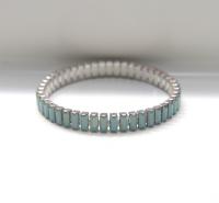 Swarovski Stretch Chain Bracelet 31E02 Pacific Opal / Erinite 131E0207M18C F13 4501 F sterling silver 15mil jewelry, hand cuffs