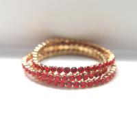 Swarovski Stretch Bezel Chain Bracelet Light Siam / Siam 137E00P3218C F13 Gold 03-05 mil Swarovski Stretch Bezel jewelry, hand cuffs