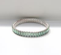 Swarovski Stretch Chain Bracelet 31E02 Pacific Opal / Erinite 131E0207M18C F13 4501 F sterling silver 15mil jewelry, hand cuffs