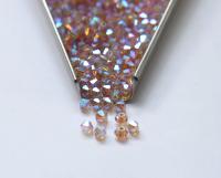 Swarovski (3/4mm) Light Colorado Topaz AB 2X FC Bicones Rainbow Beads 36/72/144/432/720 Pieces rainbow beads, jewelry making, couture