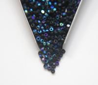 8/0 Charlotte Cut Beads Patina Matt Black Aurore Boreale PREMIUM SEED Beads jewelry supply native vintage findings