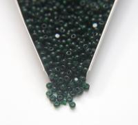 8/0 Charlotte Cut Beads Transparent Deep Green glass beads jewelry supply vintage findings craft supply rare materials bijoux