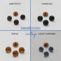 Vintage Swarovski 28ss Cabochon Chaton stones Round stones jewelry making vintage findings
