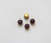 Vintage Swarovski 6mm Cabochon Round stone setting drop one loop jewelry supplies in Brass jewel making