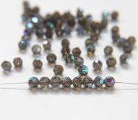 6mm Swarovski Elements Article 5000 Smoky Quartz Aurore Boreale Faceted Round Beads jewelry making ornament