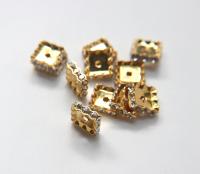 14mm Swarovski Squaredelle Crystal Rondelle Squares Gold Plated Metal findings vintage components jewelry making craft supplies decorations