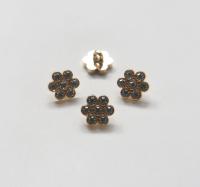 12mm flower Round Vintage Swarovski Stud Buttons 6 pieces Crystal Button Beads & Jewelry Supplies for Jewelry Making