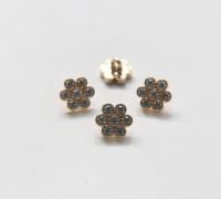 12mm flower Round Vintage Swarovski Stud Buttons 6 pieces Crystal Button Beads & Jewelry Supplies for Jewelry Making