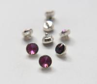 10mm Rare Swarovski Amethyst Crystaletts Bezel Buttons 6 pieces Swarovski Crystal vintage articles