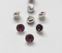 10mm Rare Swarovski Amethyst Crystaletts Bezel Buttons 6 pieces Swarovski Crystal vintage articles