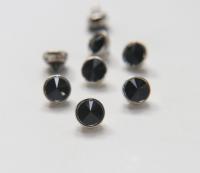 10mm Rare Swarovski Jet Crystaletts Bezel Buttons 6 pieces Swarovski Crystal vintage articles