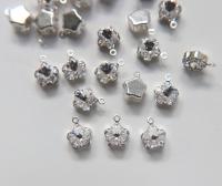 SWAROVSKI 4744 DAISY RHINESTONE in drop setting silver plated 10mm jewelry supplies pendant