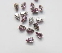 Swarovski 10X6 Pear Vintage Clips Sewon 4 hole in Light Amethyst Silver Settings embroidery materials craft vintage