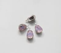 SWAROVSKI Pear Drop in drop setting silver plated 18x11mm 2 pieces jewelry supplies pendant