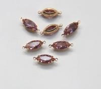 Swarovski 1219488 15x7 Navette Fancy Stones 2 ring Gold Plated setting in Light Amethyst 2 Pieces jewelry supplies findings