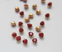 Swarovski 6mm Fancy heart Stones 1 ring setting drop dangle in Light Siam 6 Pieces jewelry supplies findings