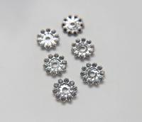 16mm Swarovski channel set flower settings 4 pieces Silver Plated Metal findings vintage components jewelry making craft supplies decoration