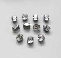 Swarovski 10X8 MM Oval crystal in Vintage black Prong Settings BRASS SETTINGS strass embellishments vintage rare