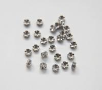 Swarovski Spacer Rondelle 6mm Metal findings Silver plated vintage components jewelry making craft supplies decorations
