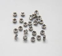 Swarovski Spacer Rondelle 6mm Metal findings Silver plated vintage components jewelry making craft supplies decorations