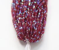 8/0 Hanks Charlotte Cut Beads Patina Transparent Garnet Aurore Boreale Hanks PREMIUM SEED BEADS Native Supplies ornament making