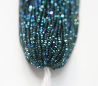 8/0 Hanks Charlotte Cut Beads Patina Transparent Deep Green Aurore Boreale Hanks PREMIUM SEED BEADS Native Supplies ornament making