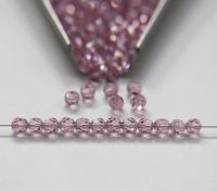 4mm Vintage Swarovski crystal beads Light Amethyst faceted round beads article 5000 PREMIUM rare vintage supplies jewelry making