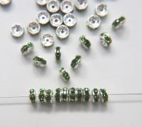 Swarovski Spacer Rondelle 177506 6mm Metal findings vintage components jewelry making craft supplies decorations