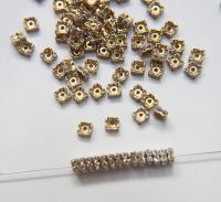 Swarovski Square Spacer Rondelle 177604 5mm Metal findings vintage components jewelry making craft supplies decorations
