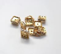 14mm Swarovski Squaredelle Crystal Rondelle Squares Gold Plated Metal findings vintage components jewelry making craft supplies decorations