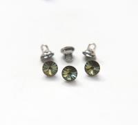 8mm Austria Crystal 1122 Rivoli Button with Shank Crystal Tabac 6 pieces vintage articles